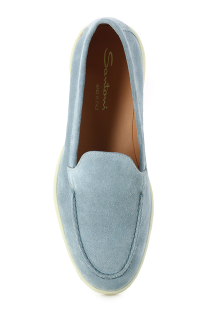 Лоферы SANTONI capsule  - Замша - цвет голубой