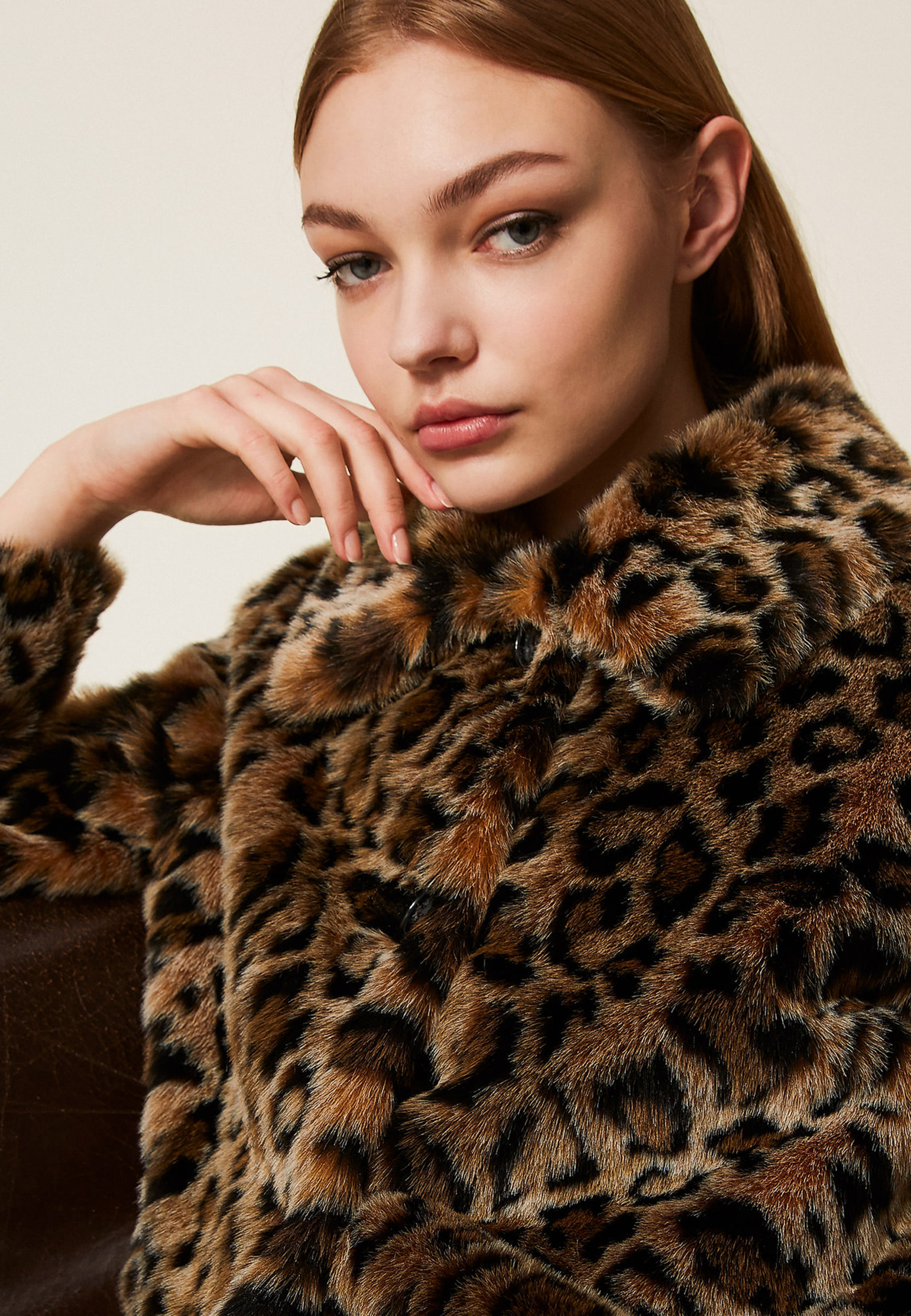 Укороченное пальто из экомеха TWINSET Milano