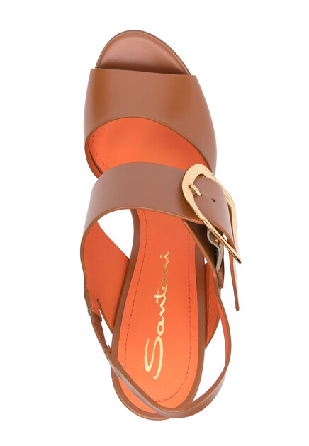 Босоножки SANTONI  - Кожа - цвет коричневый