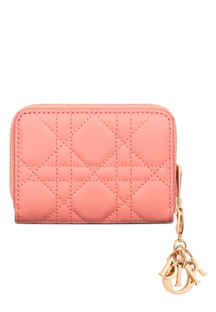 Коралловый кошелек Voyageur с брелоком DIOR