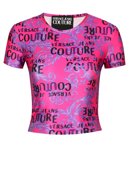 Укороченная футболка с логотипом  VERSACE JEANS COUTURE