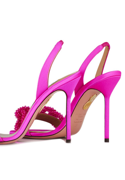 Босоножки AQUAZZURA  - Текстиль - цвет розовый