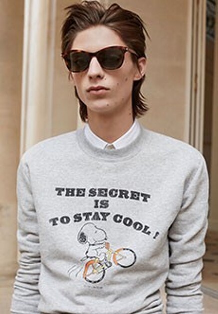 Хлопковый свитшот с принтом Snoopy SAINT LAURENT