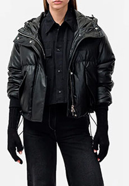 Черные перчатки с контрастным кантом MM6 Maison Margiela
