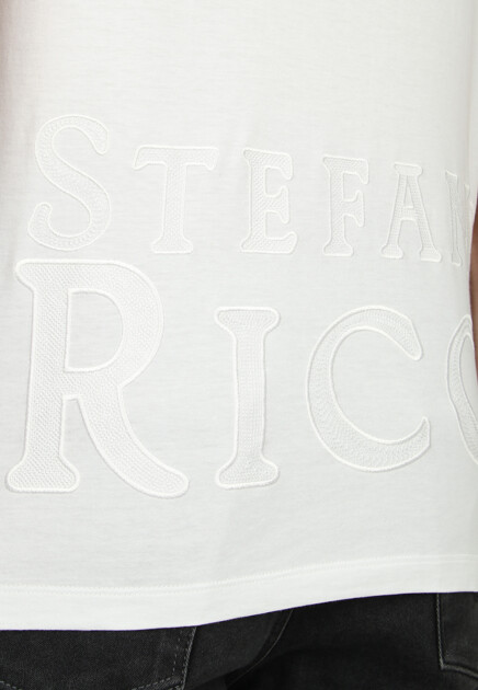 Футболка с вышитым логотипом STEFANO RICCI