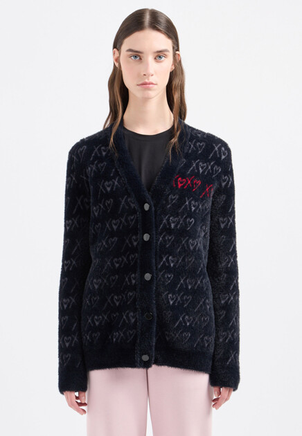 Кардиган из мягкой пряжи EMPORIO ARMANI