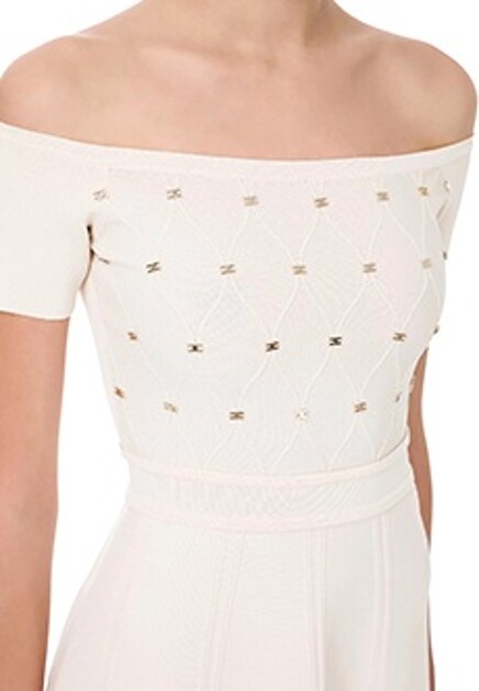 Платье из трикотажа с заклепками ELISABETTA FRANCHI