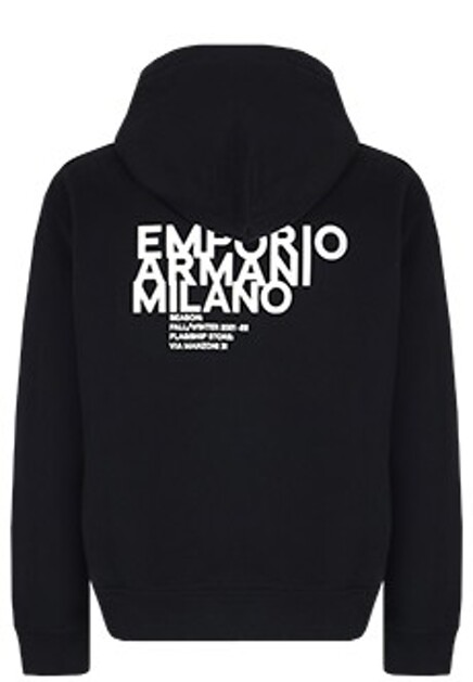 Хлопковая толстовка с надписью EMPORIO ARMANI