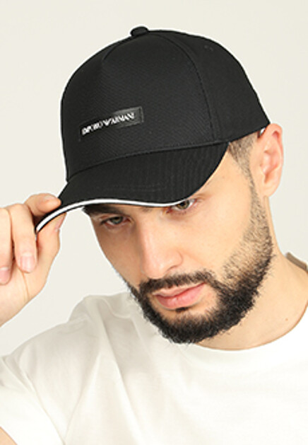 Хлопковая бейсболка с логотипом  EMPORIO ARMANI