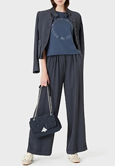 Футболка из джерси с принтом логотипа EMPORIO ARMANI