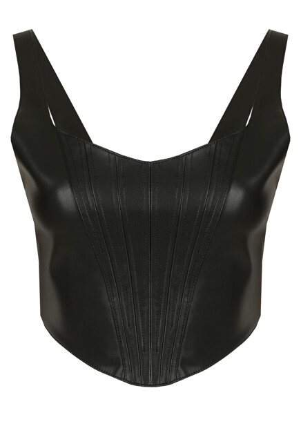 Корсетный топ из экокожи  ERMANNO FIRENZE