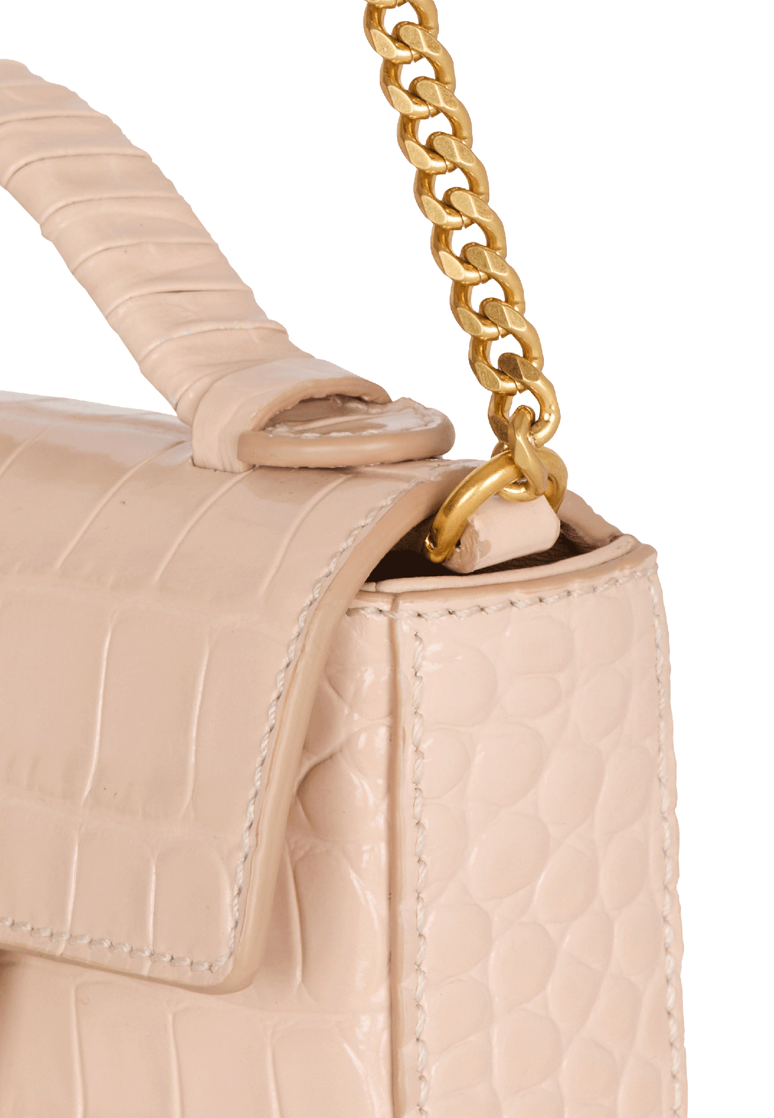 Сумка из кожи с тиснением под крокодила  BALMAIN