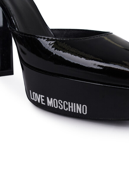Босоножки MOSCHINO Love  - Текстиль - цвет черный