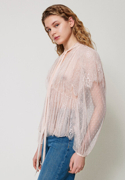 Блуза TWINSET Milano  - Шелк - цвет розовый