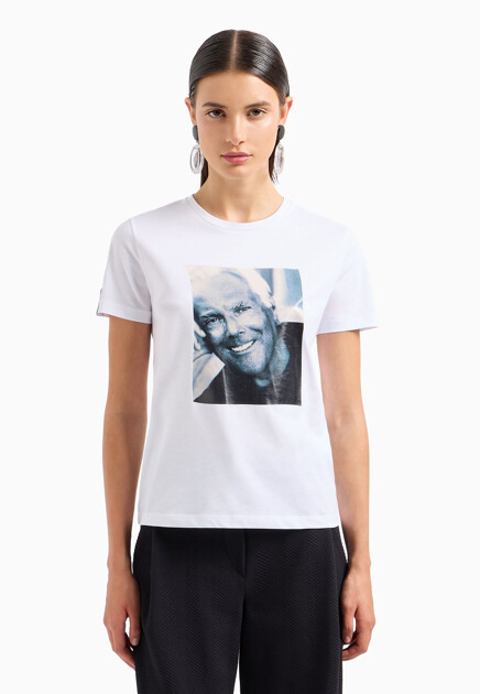 Футболка EMPORIO ARMANI  - Хлопок - цвет белый