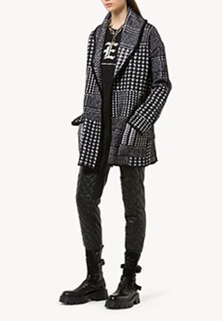 Черно-белый кардиган с поясом ERMANNO SCERVINO
