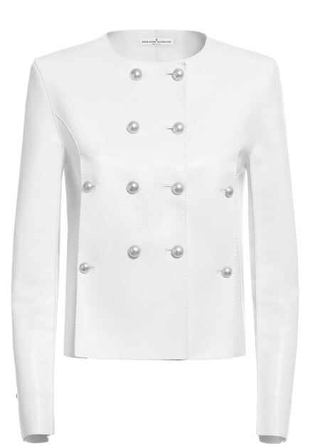 Укороченный пиджак из веганской кожи ERMANNO SCERVINO