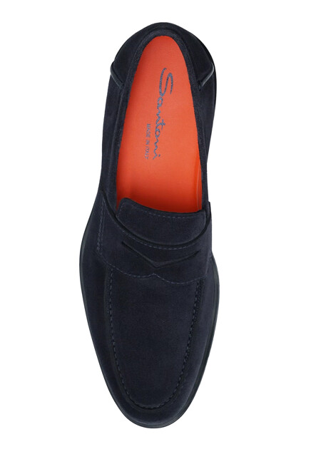 Лоферы SANTONI  - Замша - цвет синий