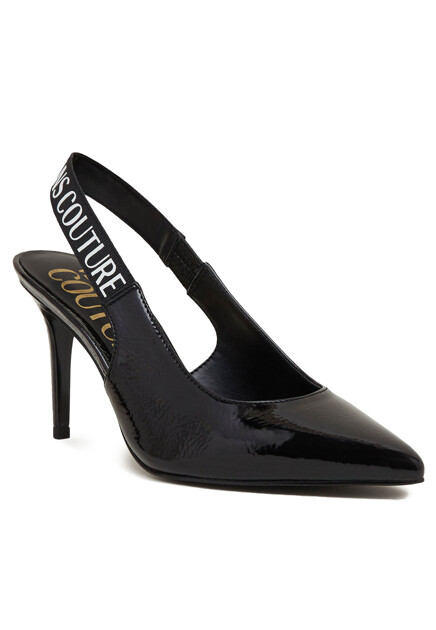 Туфли-слингбэки из лаковой экокожи VERSACE JEANS COUTURE - ИТАЛИЯ