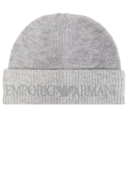 Шапка с вышитым логотипом  EMPORIO ARMANI