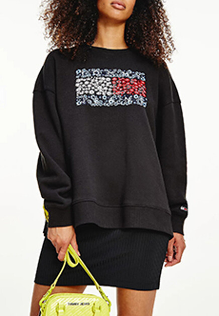 Свитшот с цветочной вышивкой TOMMY HILFIGER