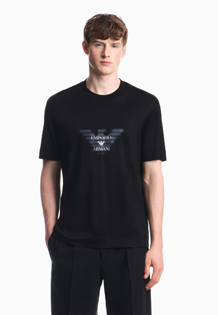 Футболка EMPORIO ARMANI  - Хлопок, Лиоцелл - цвет черный