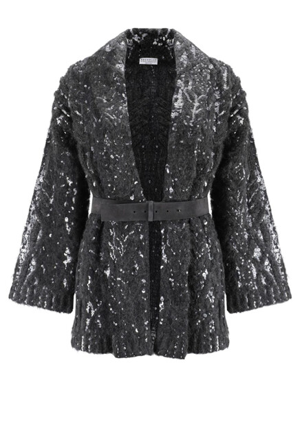Утеплённый кардиган с пайетками BRUNELLO CUCINELLI