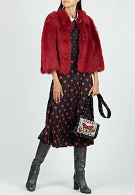 Двусторонняя шуба из натурального меха VALENTINO RED