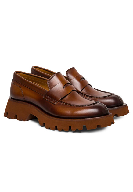 Лоферы на тракторной подошве  SANTONI - ИТАЛИЯ