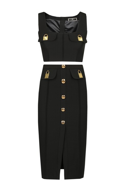 Трикотажный костюм с кроп-топом  ELISABETTA FRANCHI