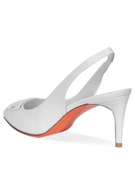 Туфли-слигбэки SANTONI  - Кожа - цвет белый