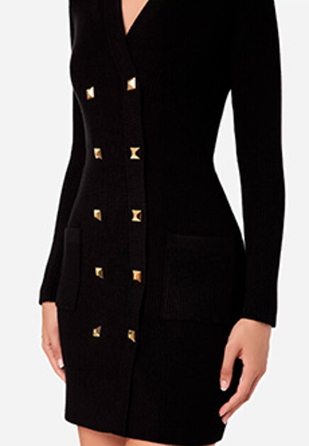 Двубортное платье с заклепками ELISABETTA FRANCHI