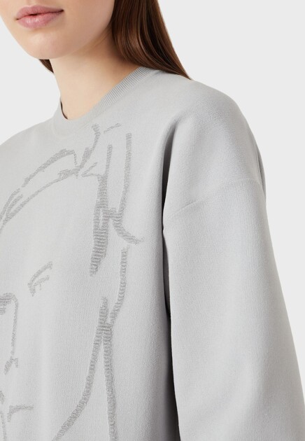 Джемпер с жаккардовым изображением GIORGIO ARMANI