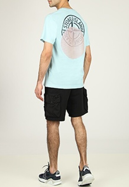 Хлопковая футболка с крупным логотипом STONE ISLAND