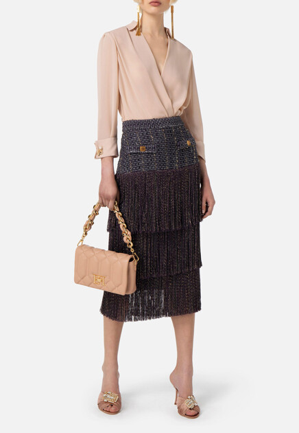Рубашка-боди из жоржета ELISABETTA FRANCHI - ИТАЛИЯ