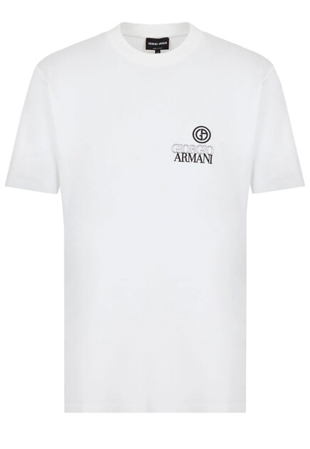 Футболка с вышитым логотипом GIORGIO ARMANI