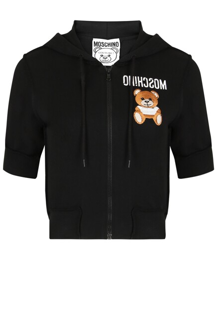 Черная толстовка с коротким рукавом MOSCHINO