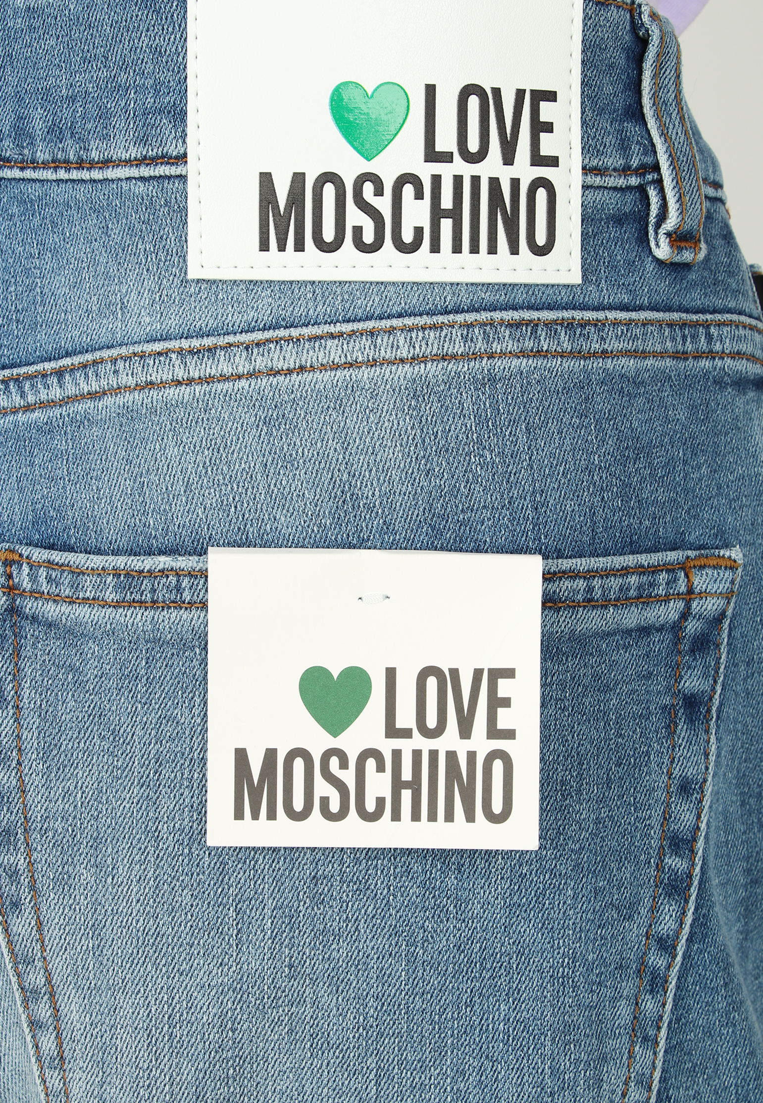 Прямые джинсы с разрезами  MOSCHINO Love