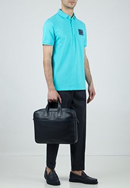 Голубое поло EMPORIO ARMANI