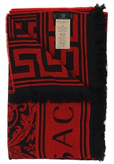 Шерстяной шарф с логотипом VERSACE