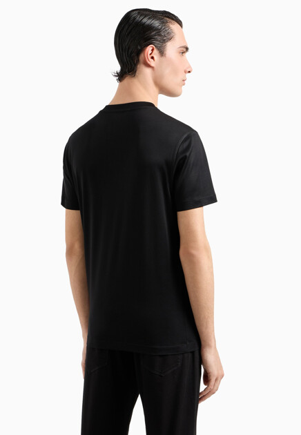 Футболка EMPORIO ARMANI  - Хлопок, Лиоцелл - цвет черный