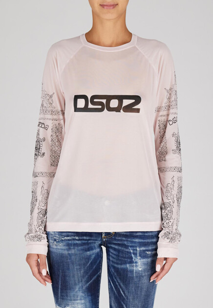 Лонгслив с принтованными рукавами DSQUARED2