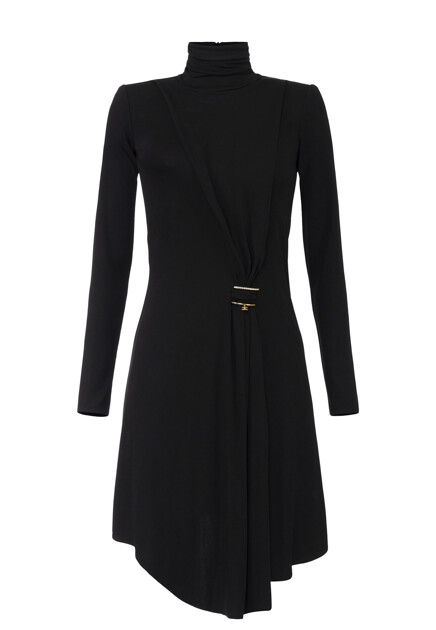Мини-платье из джерси с драпировкой ELISABETTA FRANCHI
