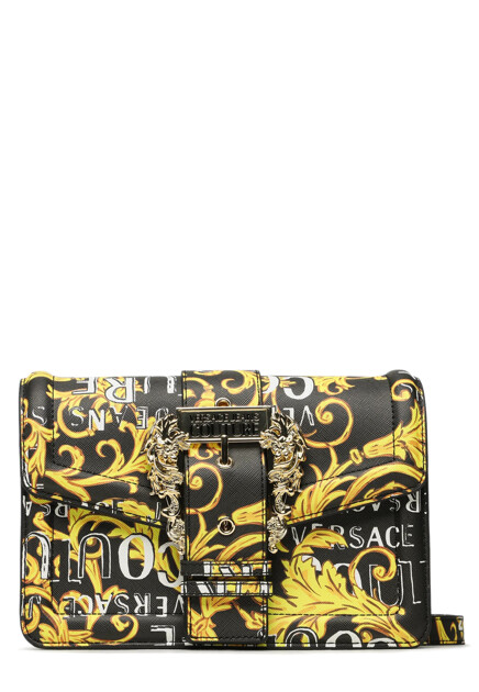 Черная кросс-боди с пряжкой  VERSACE JEANS COUTURE