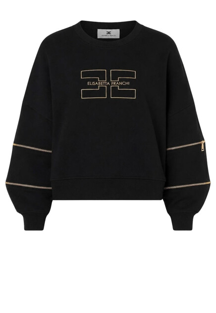 Хлопковый свитшот с логотипом ELISABETTA FRANCHI