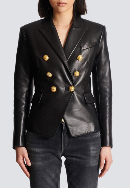 Пиджак из кожи BALMAIN - ФРАНЦИЯ