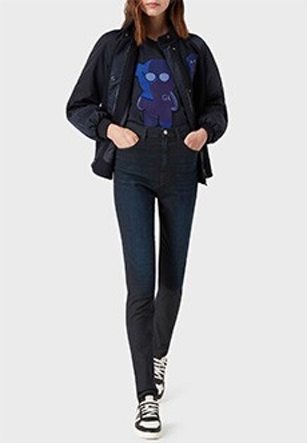 Футболка с нашивкой Manga Bear EMPORIO ARMANI