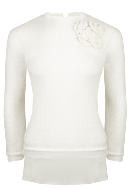 Джемпер с объемным цветком ERMANNO SCERVINO