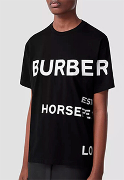 Хлопковая футболка оверсайз с принтом Horseferry BURBERRY