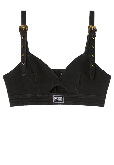 Топ-бюстье из денима VERSACE JEANS COUTURE